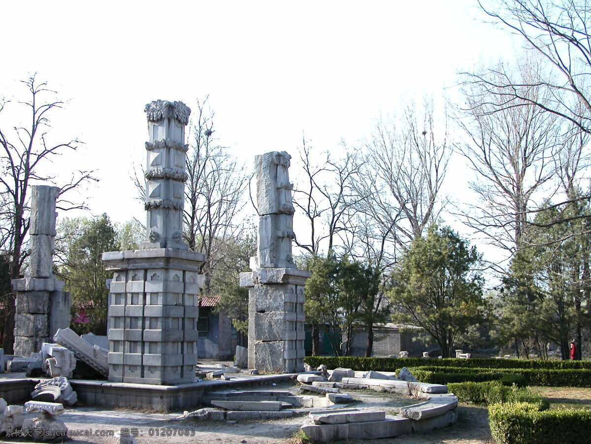 圆明园遗址 圆明园 遗址 柱 古建筑 建筑园林 建筑摄影 白色