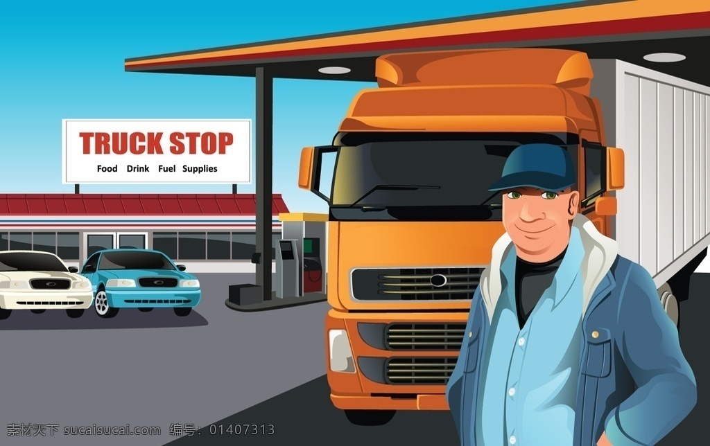 汽车 货车 卡车 司机 交通工具 矢量 现代科技