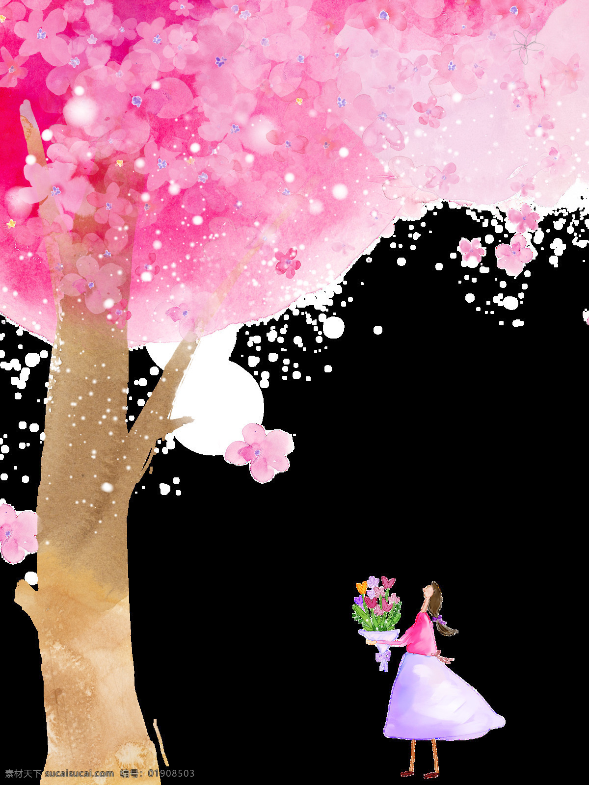 花瓣 樱花 花卉花儿 花瓣素材 手绘 文化艺术 绘画书法