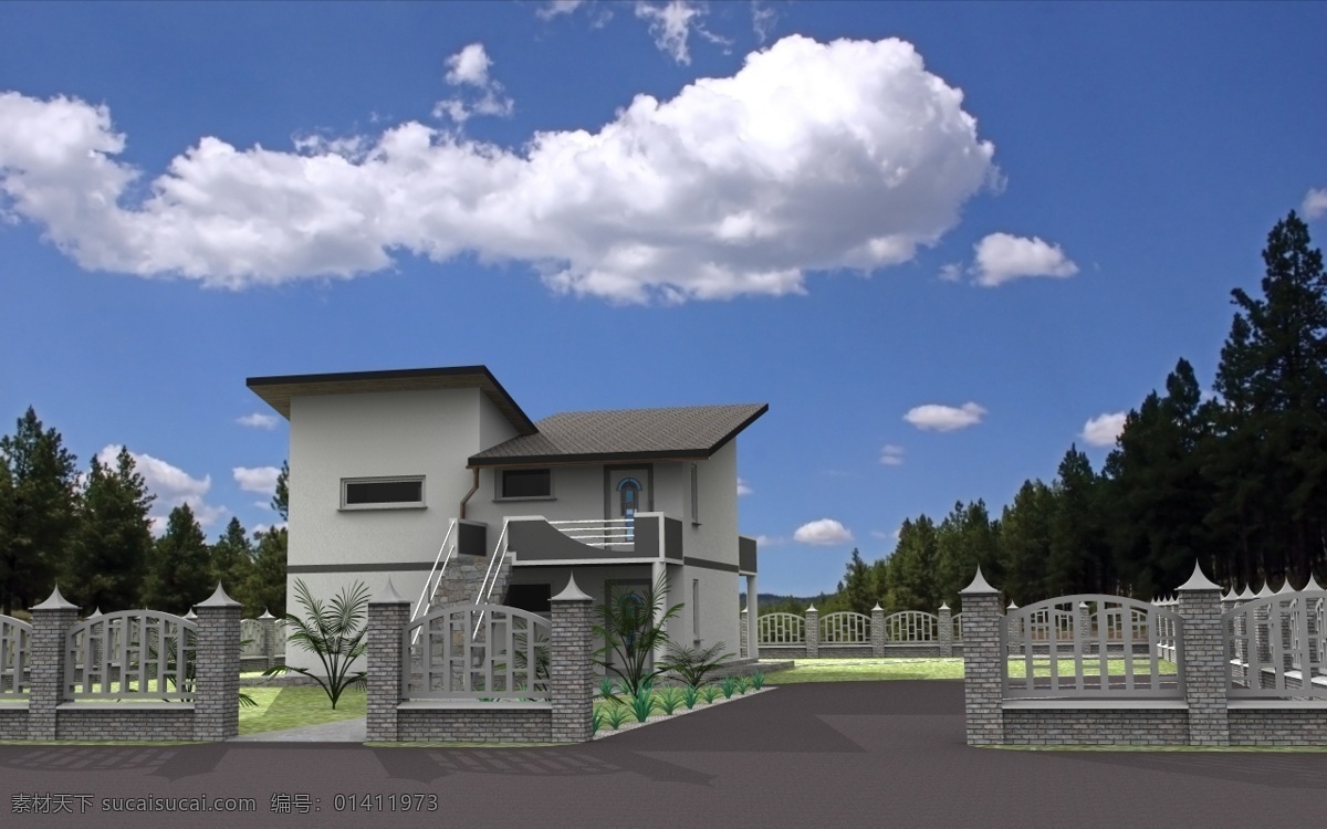 度假 屋 房子 家居 建筑 可视化 3d模型素材 建筑模型