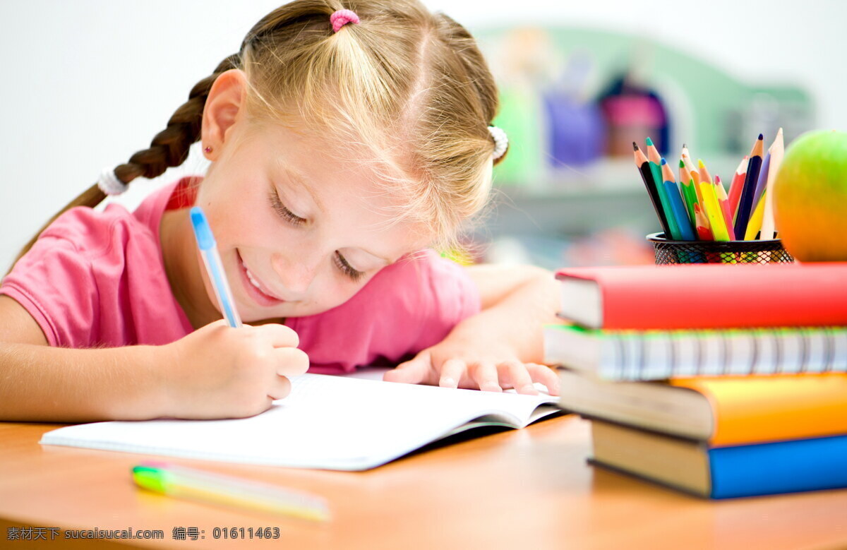写作 业 小女孩 写作业 人物 笔 书 办公学习 生活百科