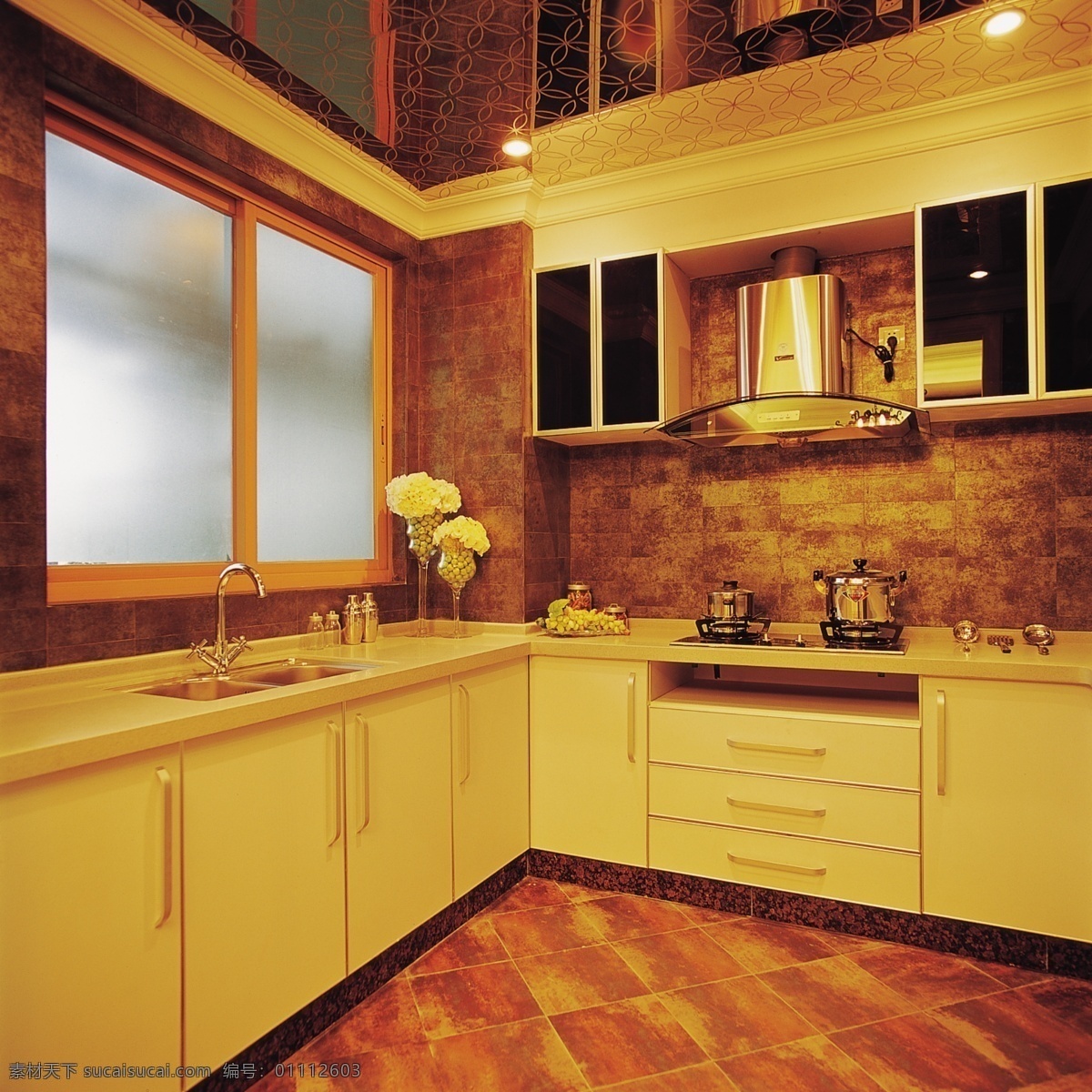 金色 豪华 厨房 装修设计 室内设计 效果图 时尚家居 厨房装潢设计 金色豪华风格 环境家居