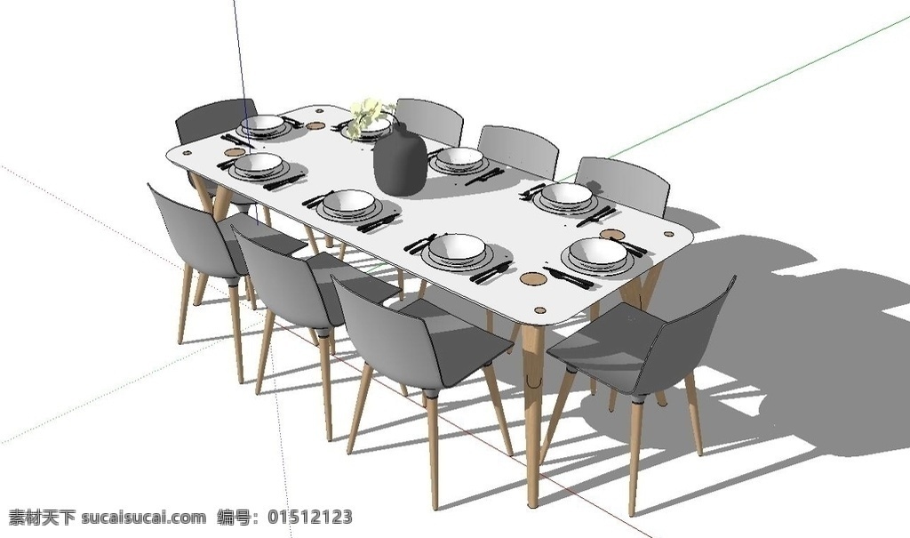 餐桌椅模型 餐桌 餐椅 餐桌椅 模型 su模型 草图模型 3d设计 其他模型 skp