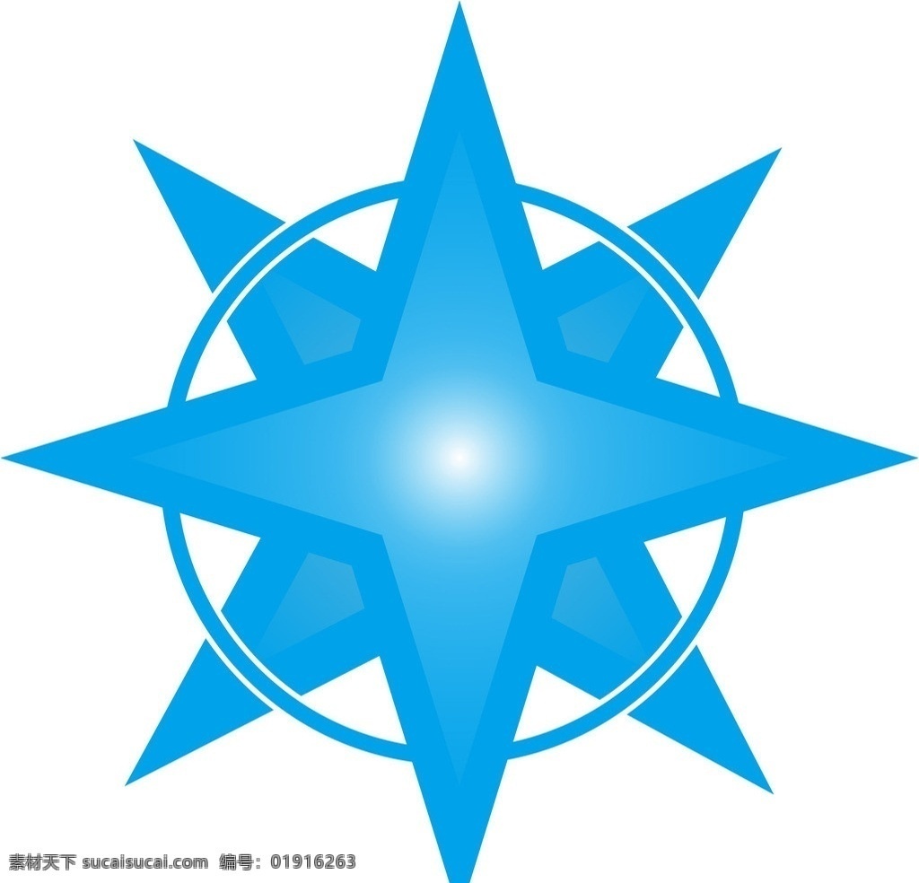 星型标志 星星 8角星 立体星 标识标志图标 矢量