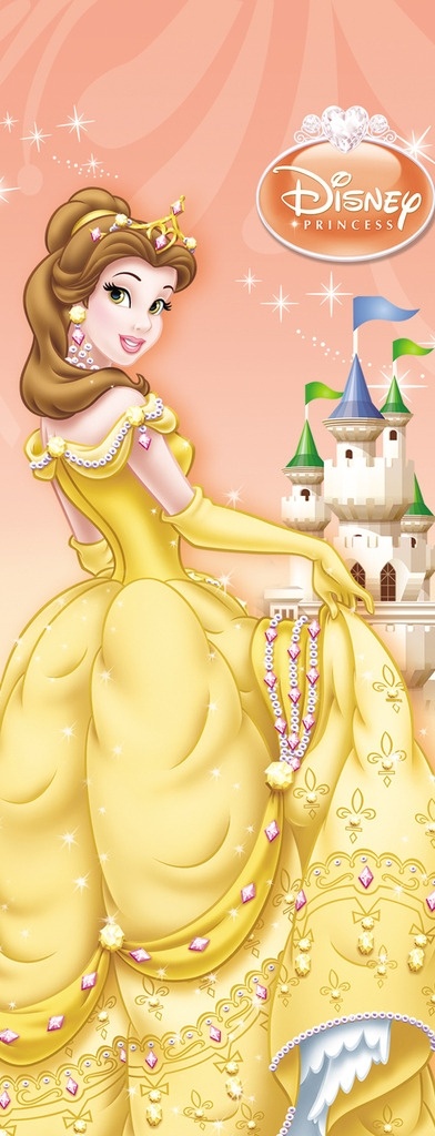 迪士尼 公主 乐园 美女 女神 城堡 海报 裙子 黄色 分层