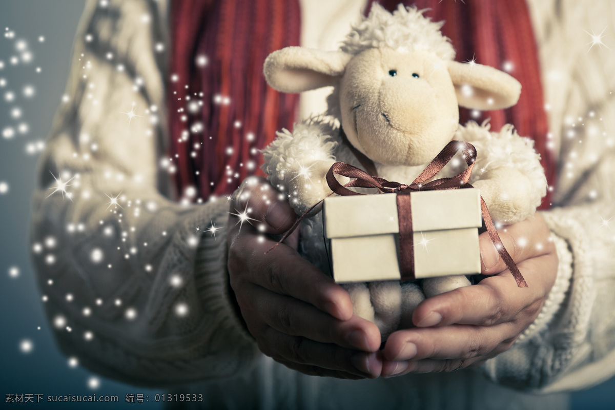 手里 捧 羊绒 娃娃 礼盒 新年 羊年 可爱羊娃娃 礼物 节日庆典 生活百科