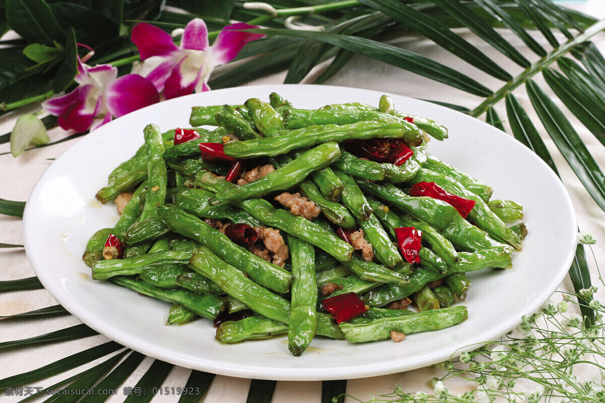干煸四季豆 干煸豆角 炒豆角 炒四季豆 干煸 豆角 四季豆 传统美食 餐饮美食