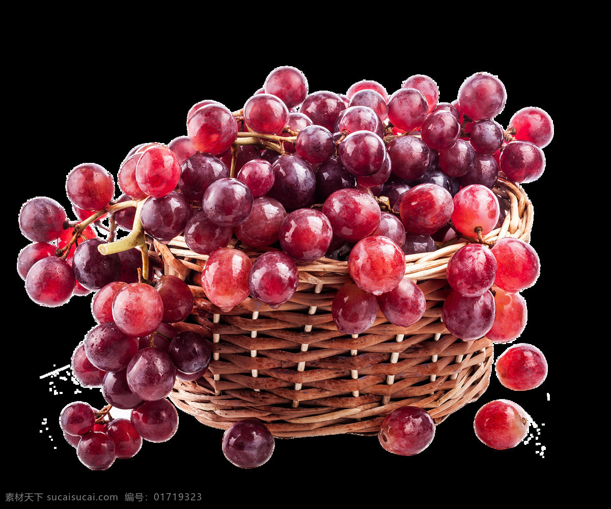 葡萄图片 葡萄 篮子 篮子里的葡萄 紫红 水果 海报 透明图 透明格式