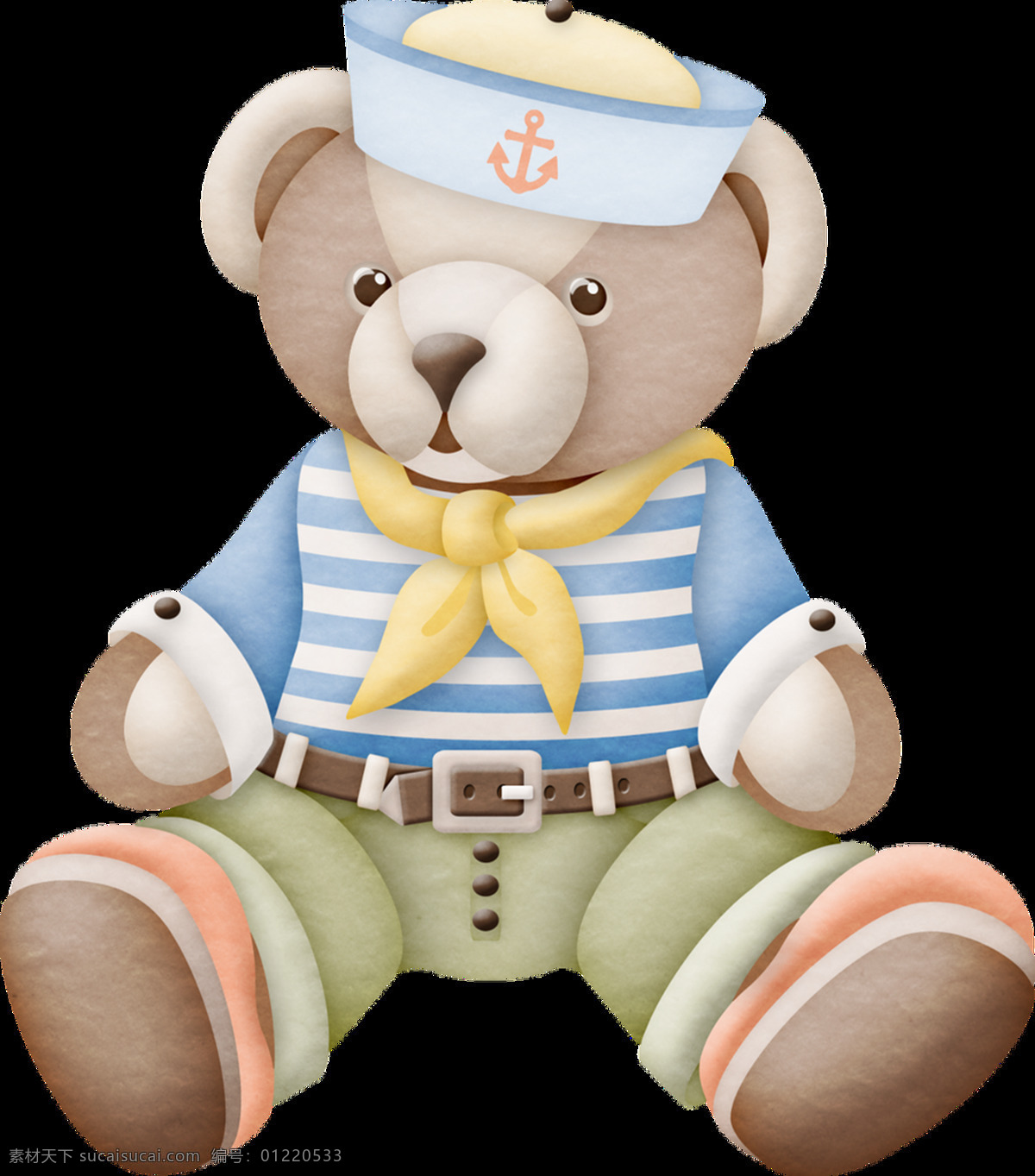 可爱 的卡 通 小 熊 水手 透明 帽子 免扣素材 水手服 透明素材 玩具 装饰图片 棕色