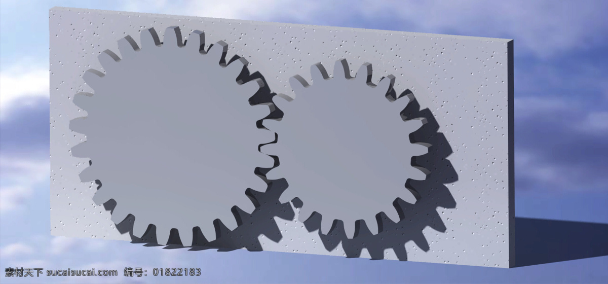 渐开线 直 齿 圆柱齿轮 装配 建模 剖面 参数为基础的 3d模型素材 其他3d模型