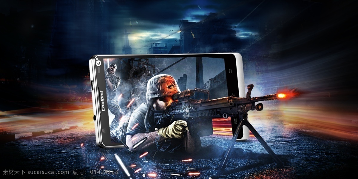 手机 3d 战场 地面 动漫人物 火焰 酷派 人物 射击 天空 子弹 战争 原创设计 其他原创设计