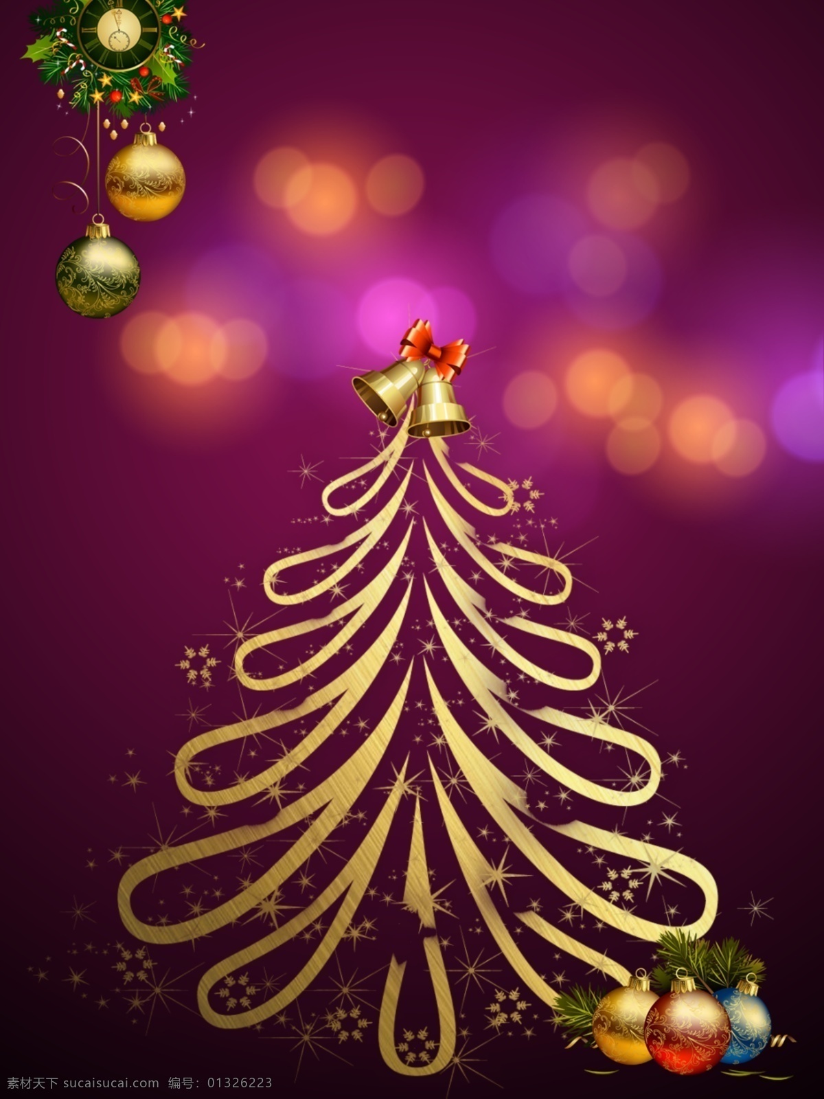 圣诞节 金色 圣诞树 边框 背景 广告 雪花 唯美 大气 圣诞 广告背景