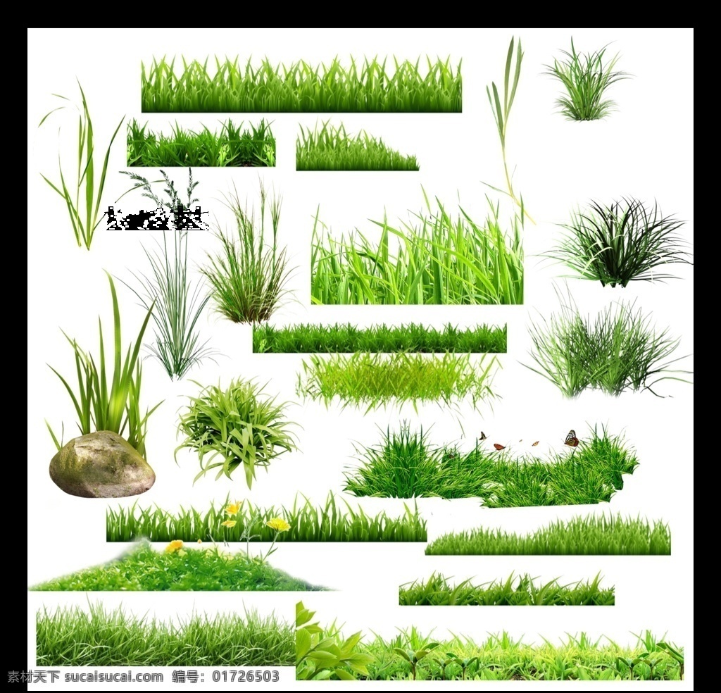 绿色草丛 矢量草丛 小草 草堆 草地 平面设计 绿草 茂盛草丛 卡通草丛