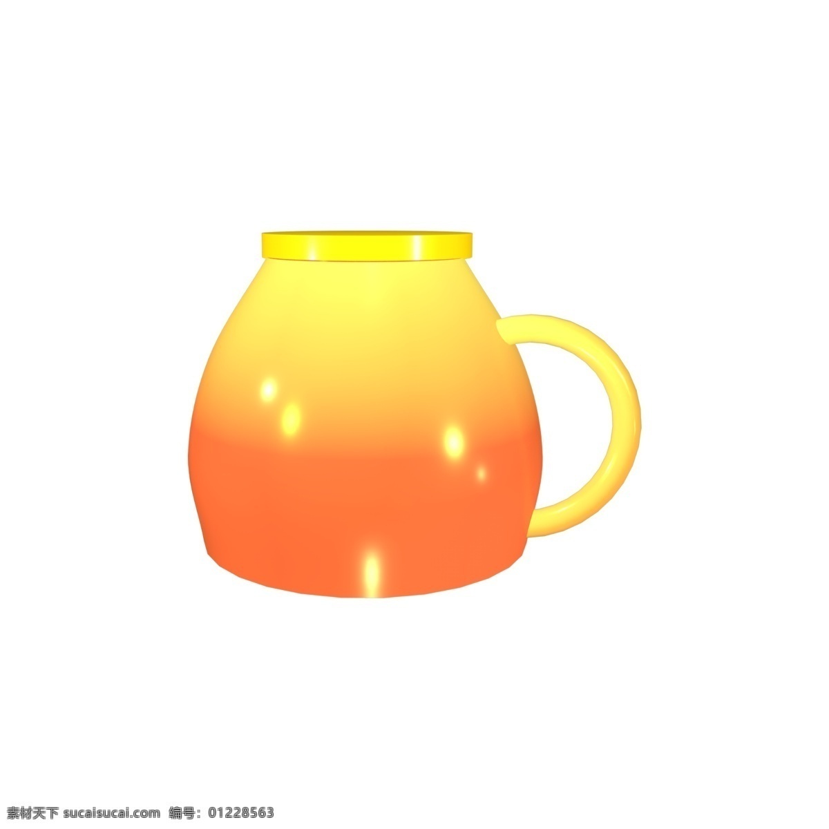 生活用品 橘 色 水杯 渐变 c4d c4d水杯 渐变水杯 橘色水杯