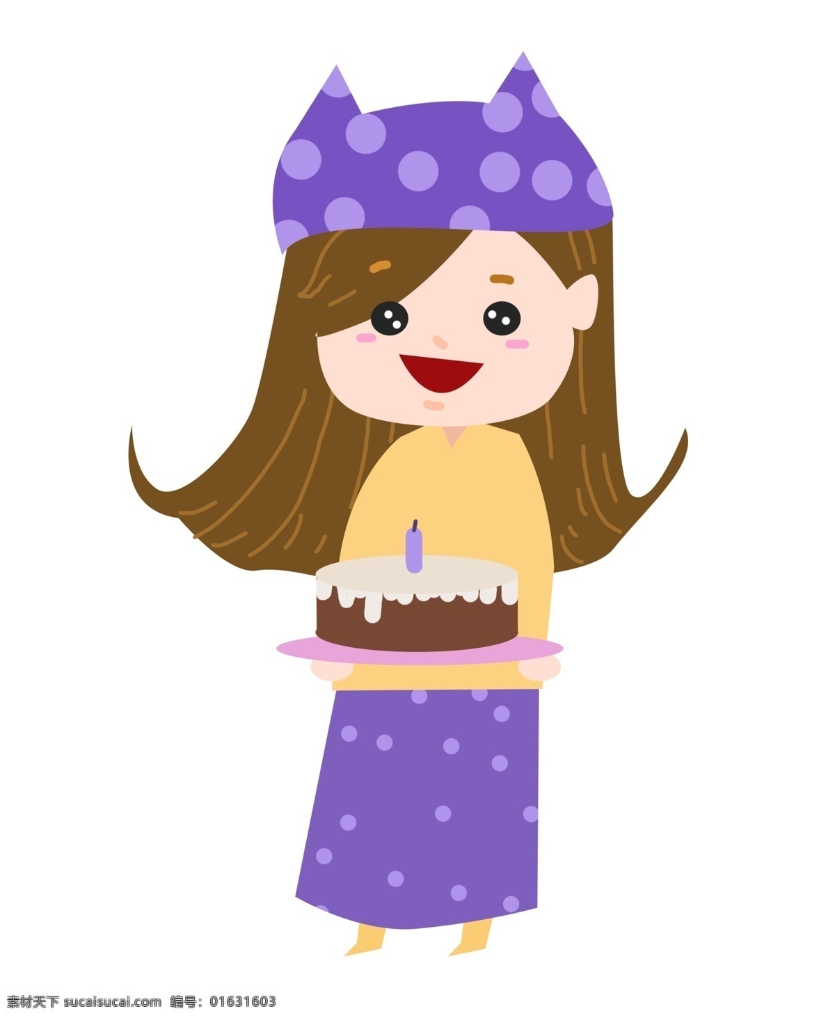 拿着蛋糕女孩 生日蛋糕 庆祝 人物