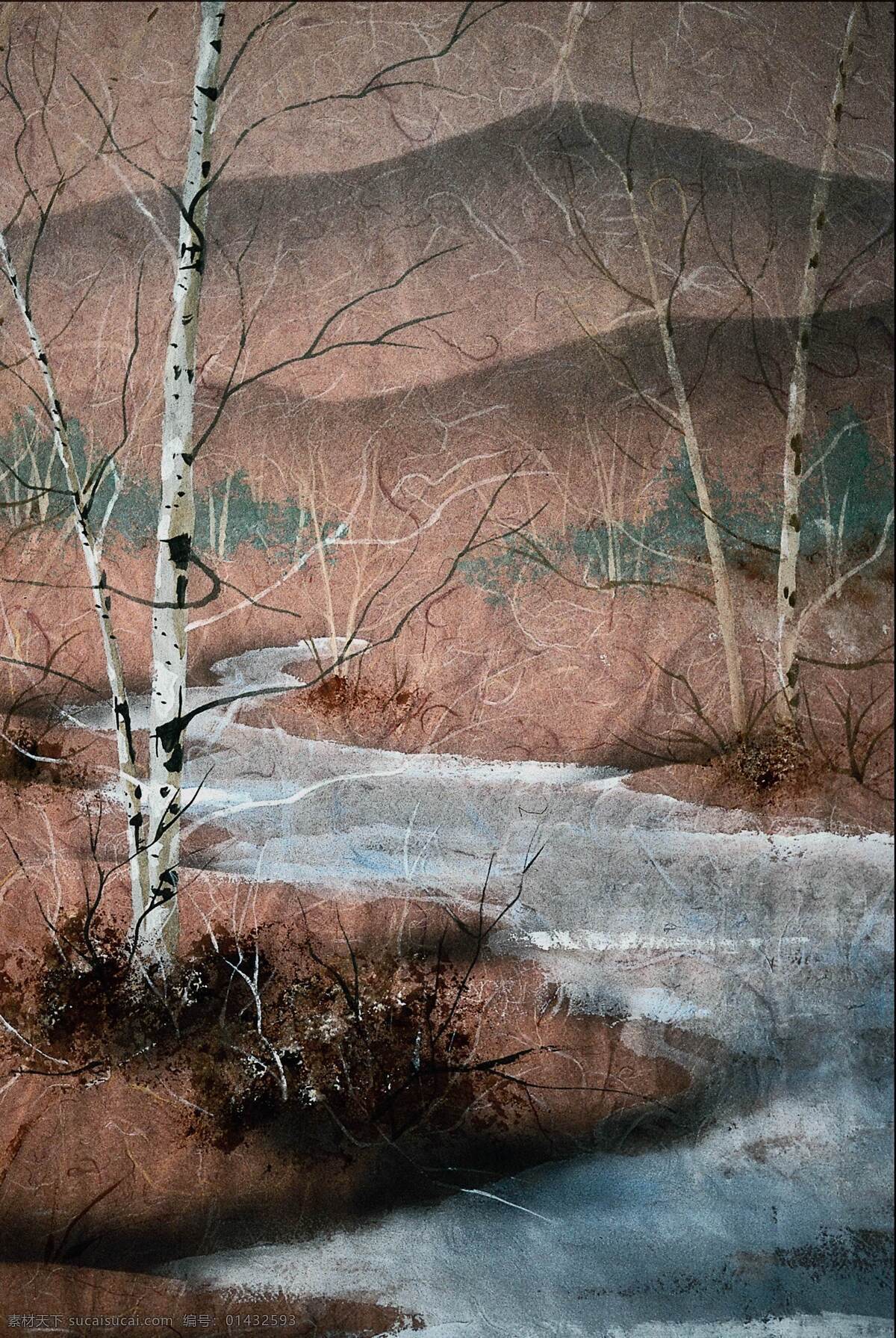风景 绘画 风景画 风景绘画 色彩画 山水风景 装饰画 装饰绘画 色彩绘画 装饰素材 山水风景画