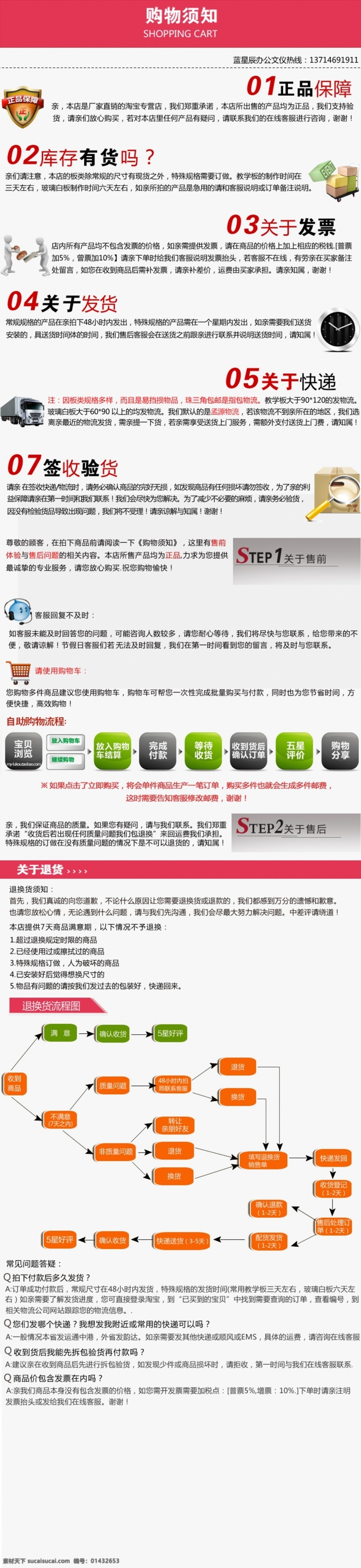 售后流程 淘宝详情页 天猫详情页 发货图 售后图 服务流程图 淘宝界面设计