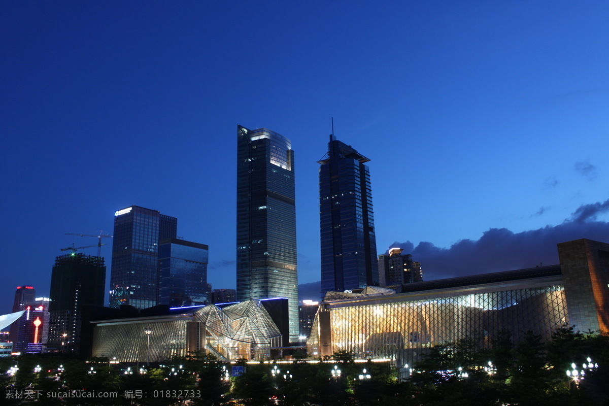 深圳 商业 写字楼 夜景 市民中心 商务金融 商务素材