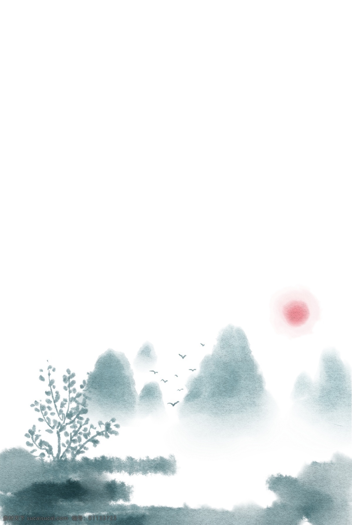 水墨 立体 边框 插画 水墨边框 立体边框 植物边框 风景边框 边框装饰 边框插画 创意边框 唯美边框