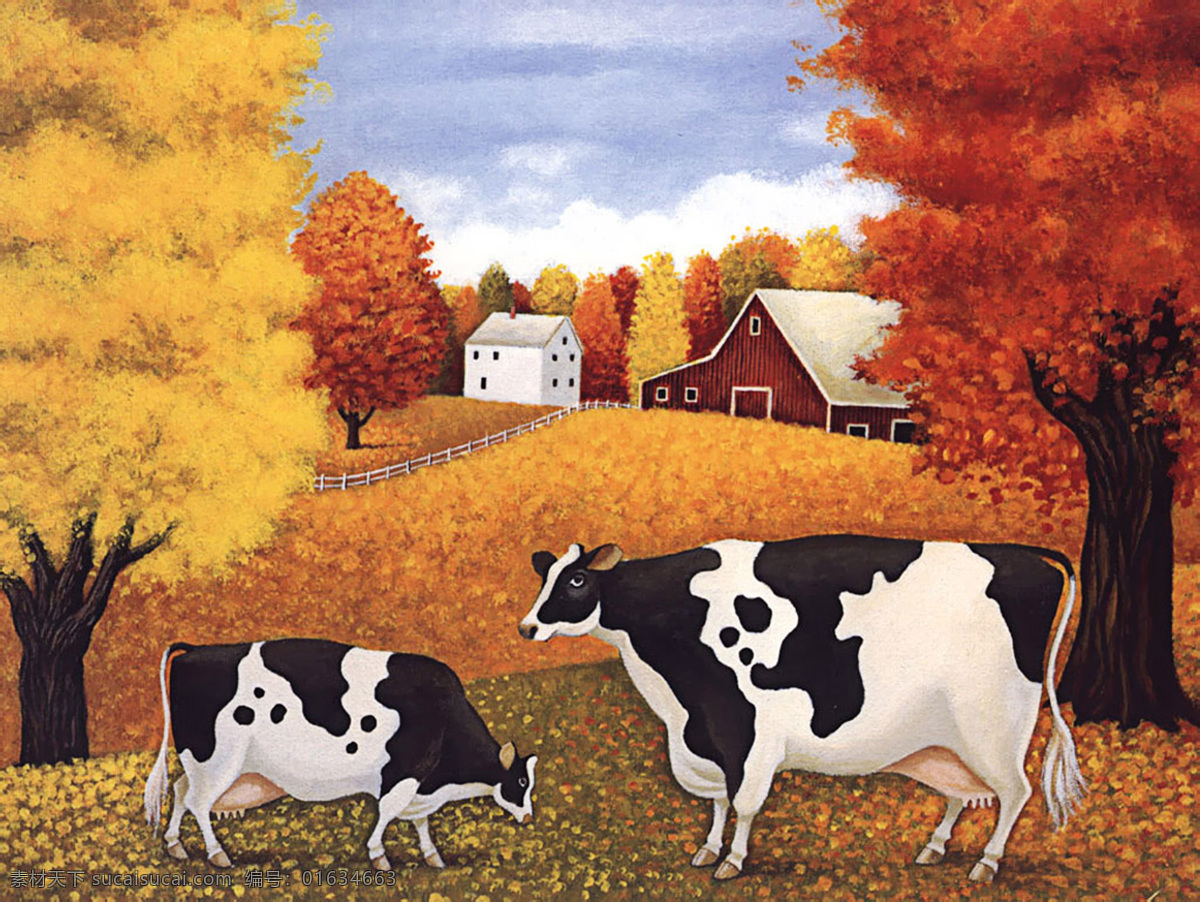 农场奶牛 文化艺术 绘画书法 设计图库 300