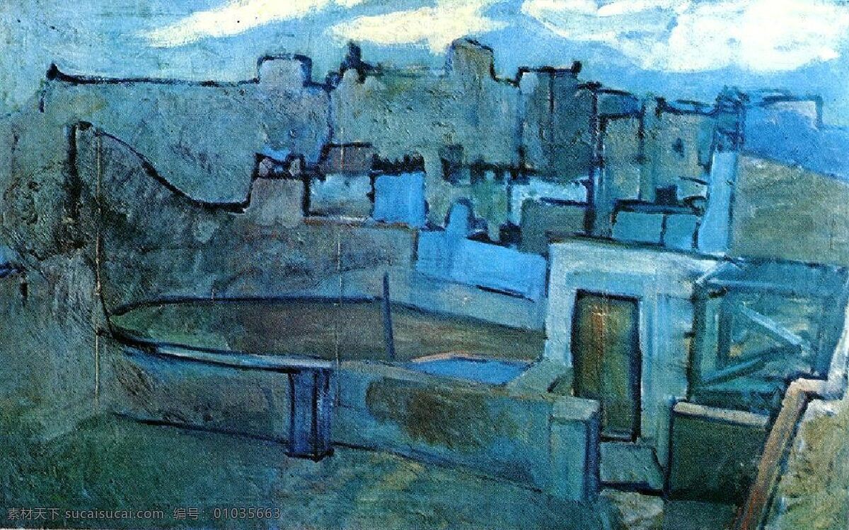 barcelone 西班牙 画家 巴勃罗 毕加索 抽象 油画 人物 人体 装饰画 de toits les 1903 家居装饰素材