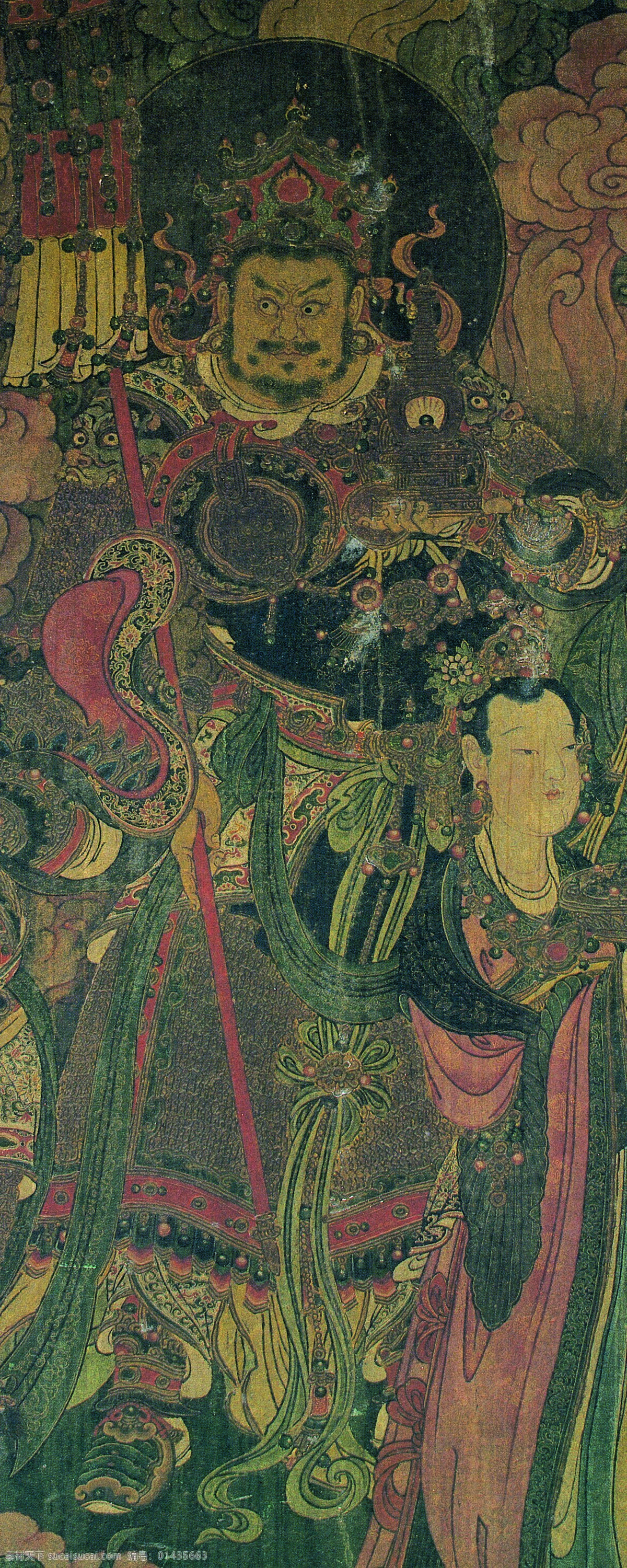 法海 寺 壁画 北方 多闻 天王 设计素材 中国古典 壁画世界 书画美术 灰色