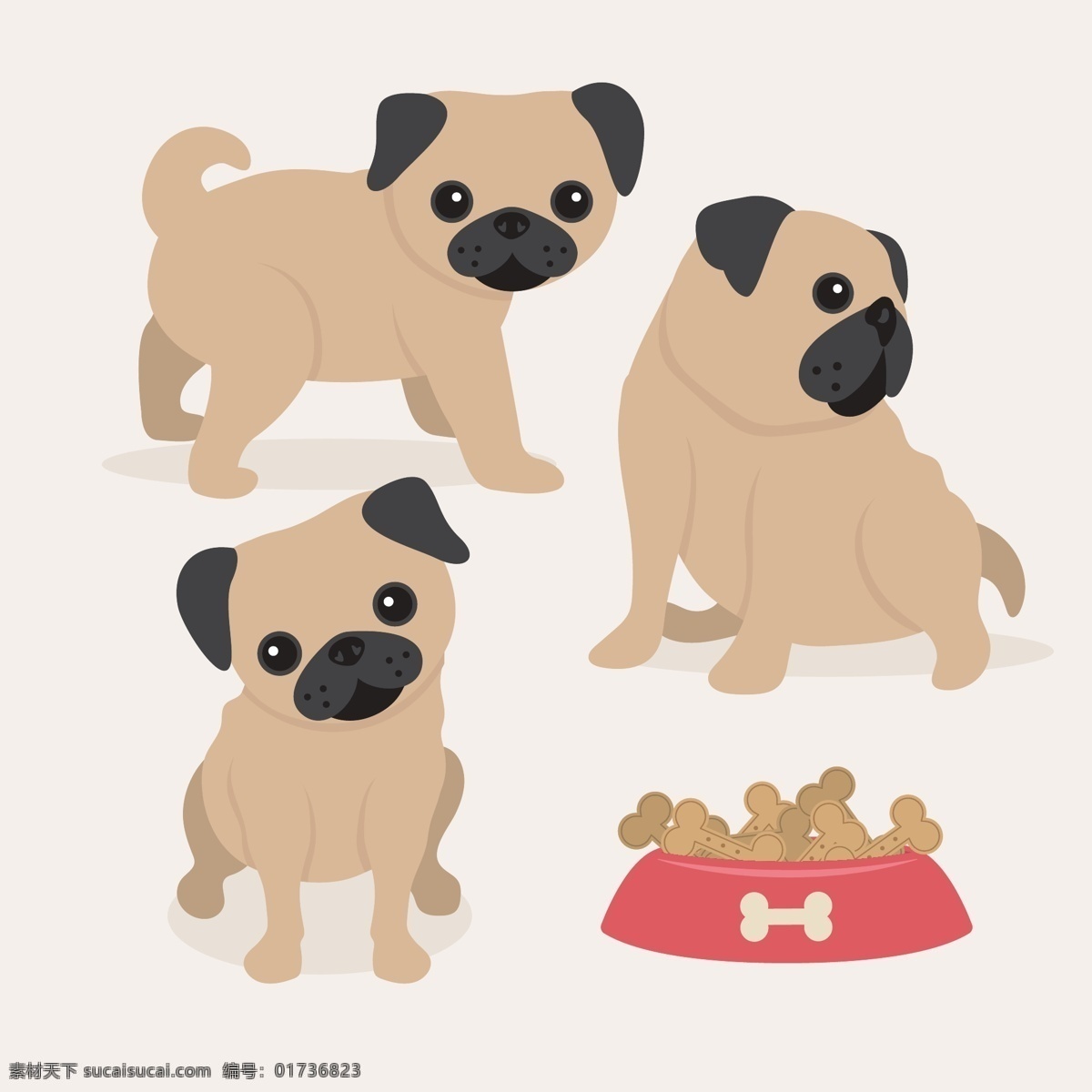 插画 柴犬 动物 狗 狗粮 卡通 卡通狗 可爱 可爱宠物 犬 手绘 棕色 不同 姿势 的卡 通