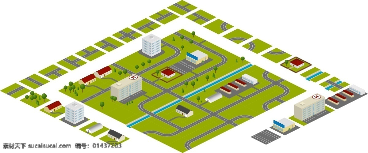 卡通 城市 规划图 房屋 沙盘 城市规划 适量城市 建筑 城市建筑 城市背景 建筑景观 空间环境 矢量素材 白色