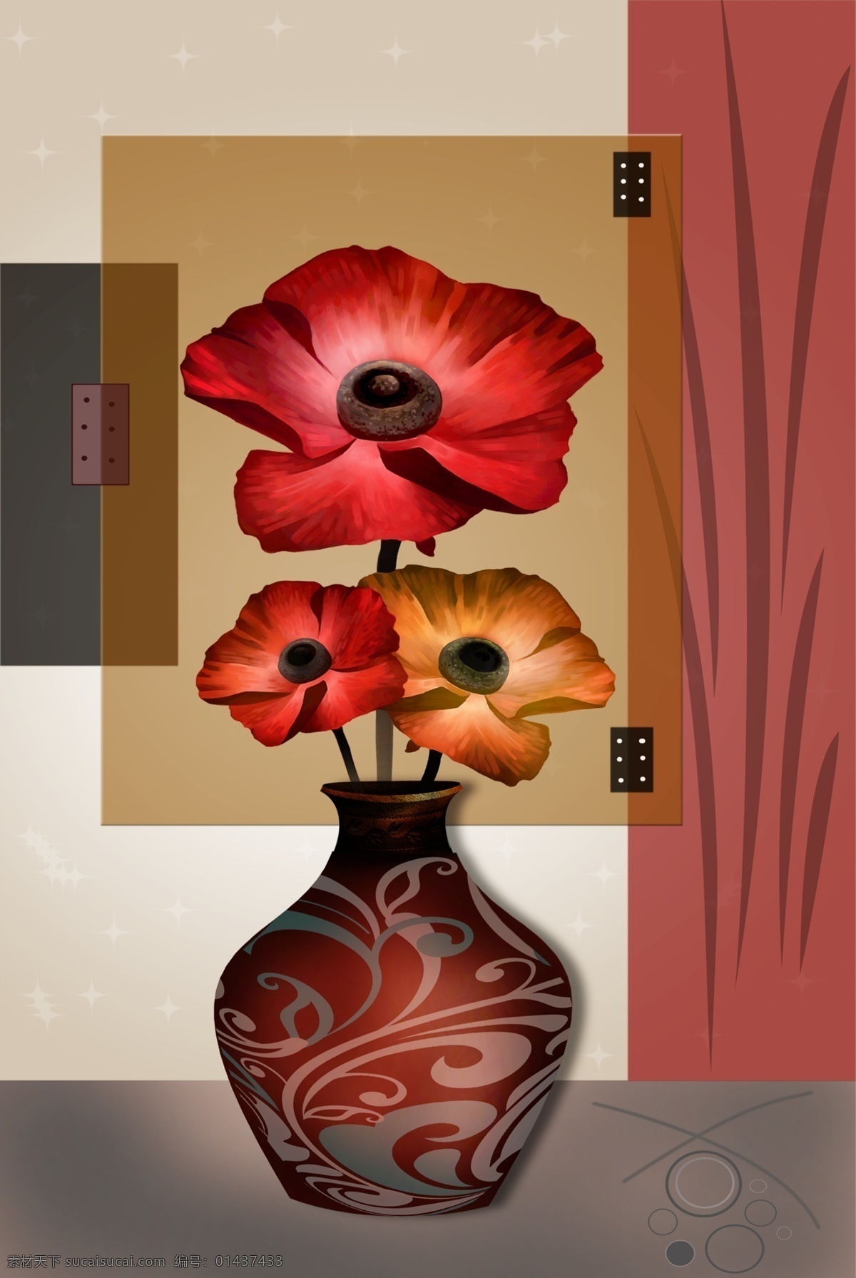 漂亮 鲜花 花瓶 漂亮的鲜花 油画 绘画 艺术 写生 水墨 花草 画 水墨画 风景 花朵 其它类别 文化艺术 psd素材 花瓶素材 复古花朵