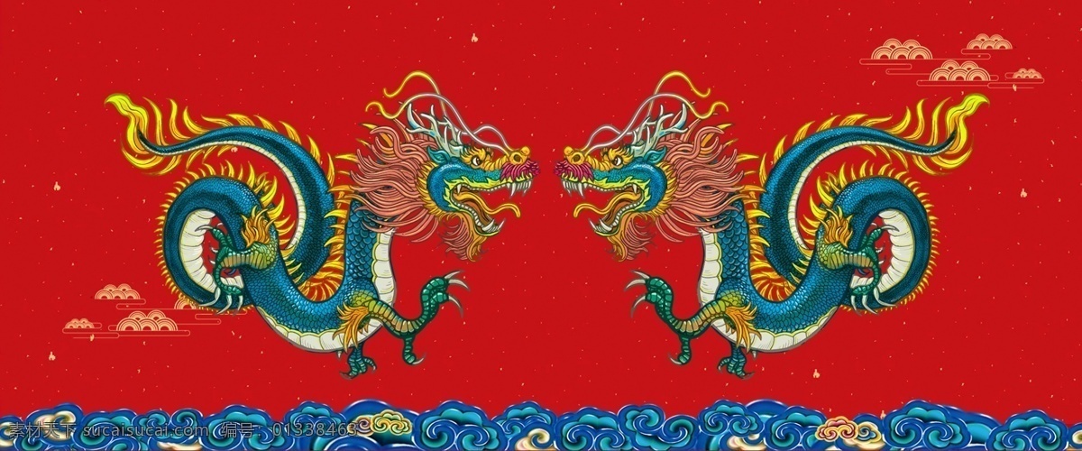 中国 风 二月 二龙 抬头 传统 习俗 海报 中国风 二月二 龙抬头 复古 祥云 龙