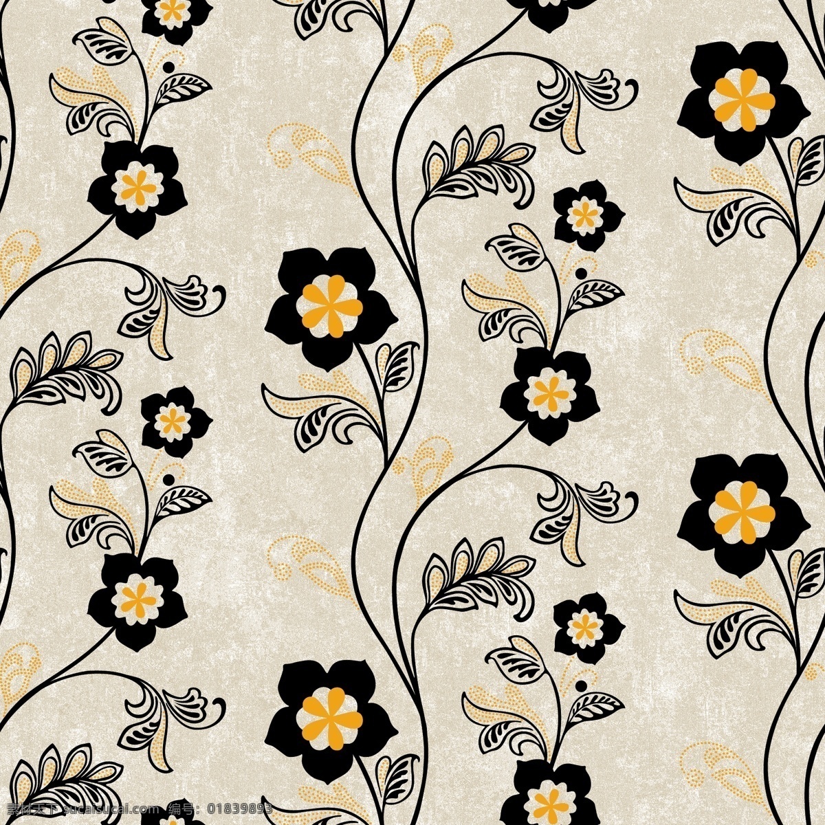 黄 黑 镂空 小花 壁纸 图案 欧式纹理 ai矢量 简约大气 装饰壁纸 装饰设计 壁纸图案 装饰装具备