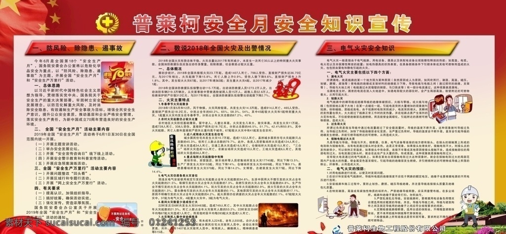 普莱 柯 安全 月 知识 宣传 普莱柯安全月 安全知识宣传 红色背景 可编缉 卡通安全员 卡通 火灾现场图片 安全生产红线 查找隐患 卡通图片 电气火灾安全 防风险 除隐患 遏事故 数说 2018 年 全国火灾 及出警情况 生活百科