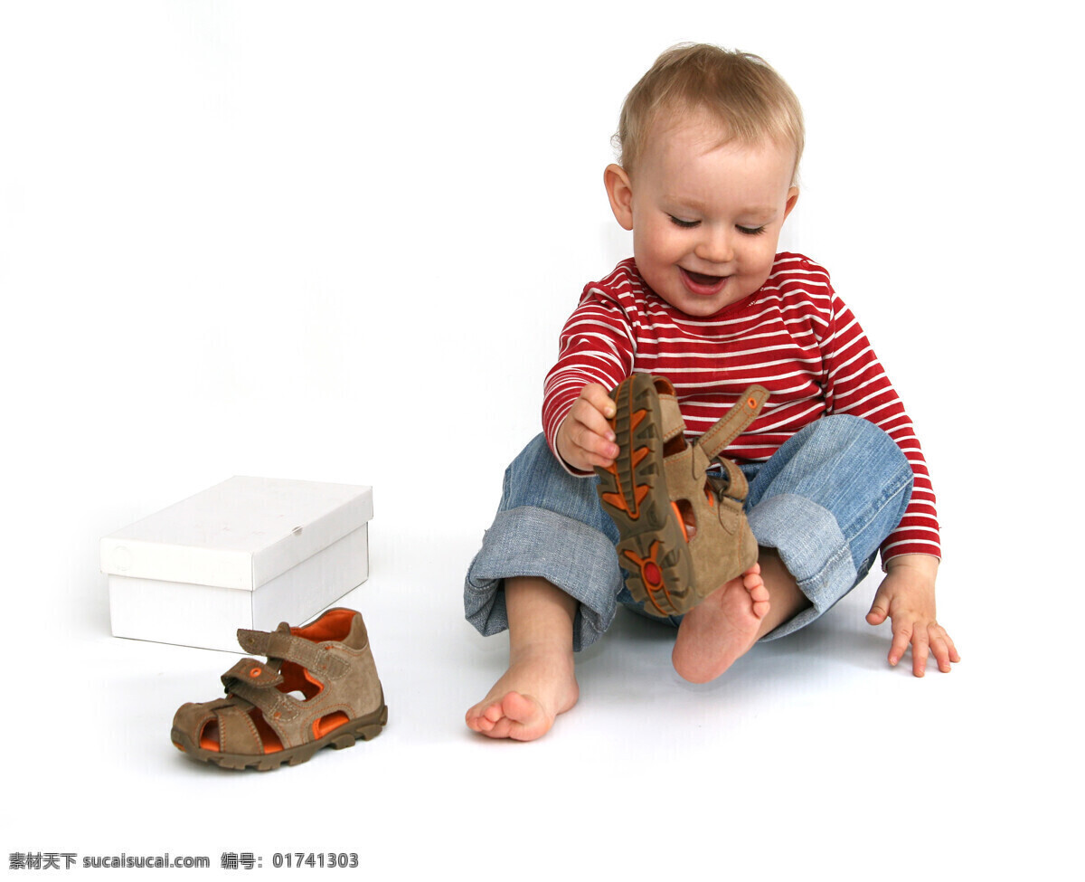 穿 鞋 小 男孩 鞋了 婴儿 小男孩 外国小孩 鞋盒 儿童图片 人物图片