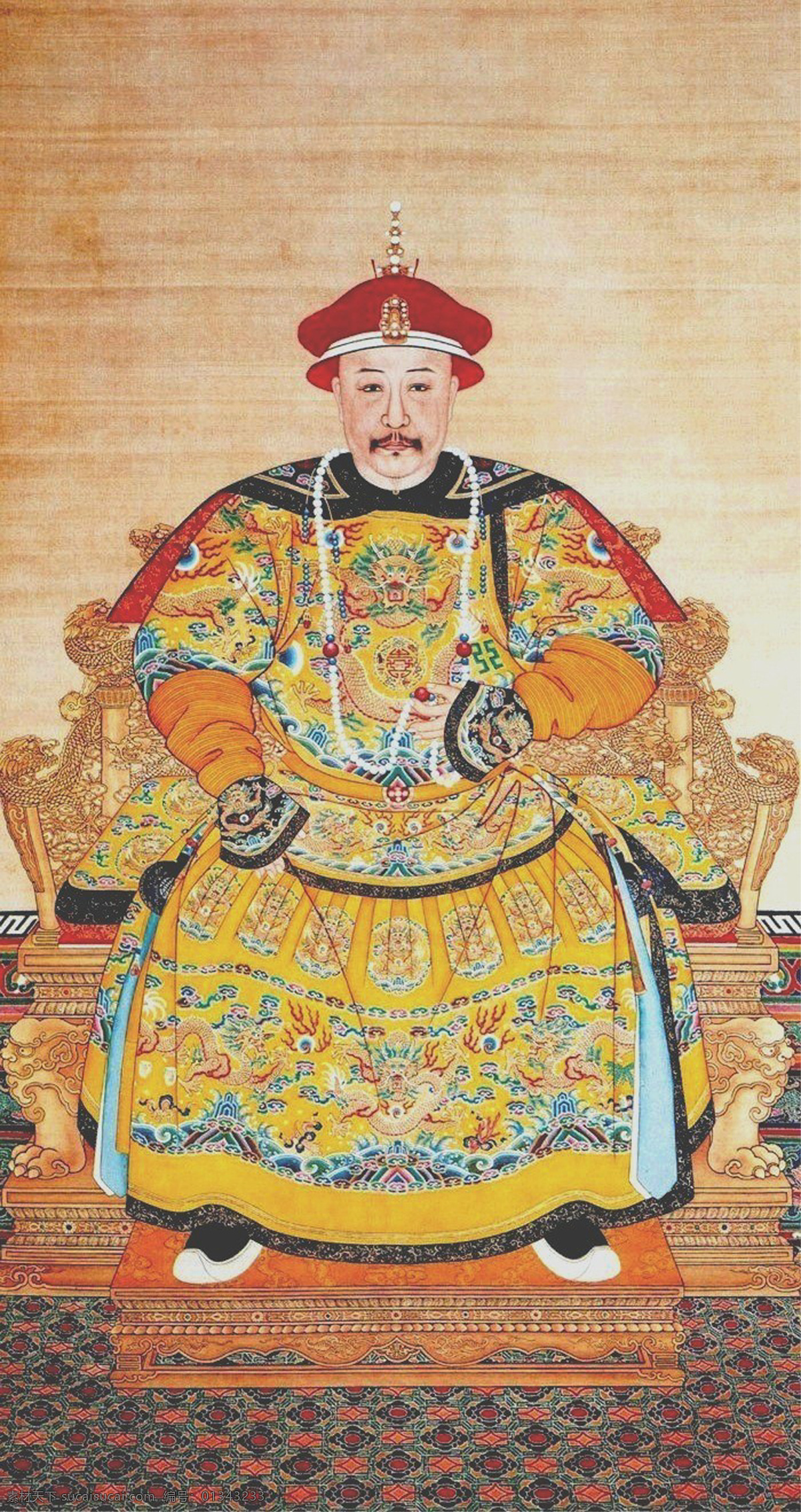清仁宗 颙 琰 传统文化 雕塑 雕像 古代 皇帝 清朝 满清 清帝 爱新觉罗 颙琰 坐像 艺术 文化艺术