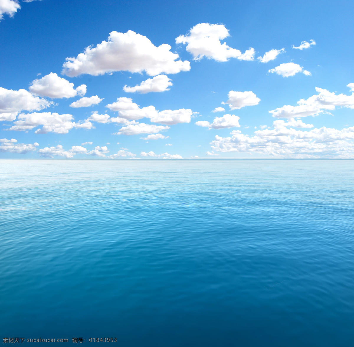 大海 蓝天 白云 海天一色 白云朵朵 平静 海面 自然景观 自然风景