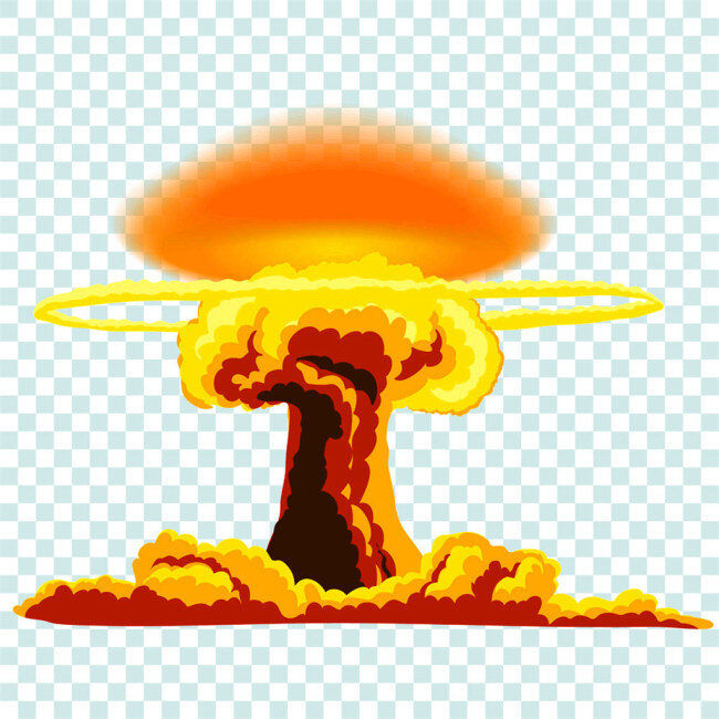 透明 背景 蘑菇云 爆炸图标 火焰 核爆炸 原子弹爆炸 核武器 爆炸漫画 底纹背景 底纹边框 矢量素材