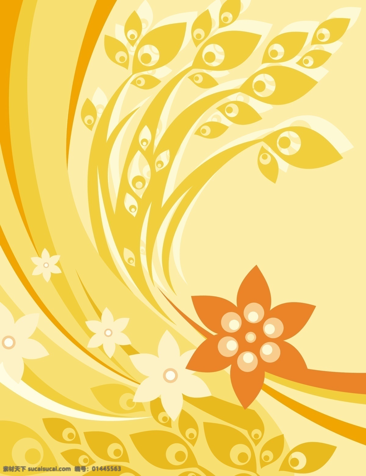 现代 矢量 花纹 背景 花朵 曲线 树叶 现代化 矢量图 花纹花边