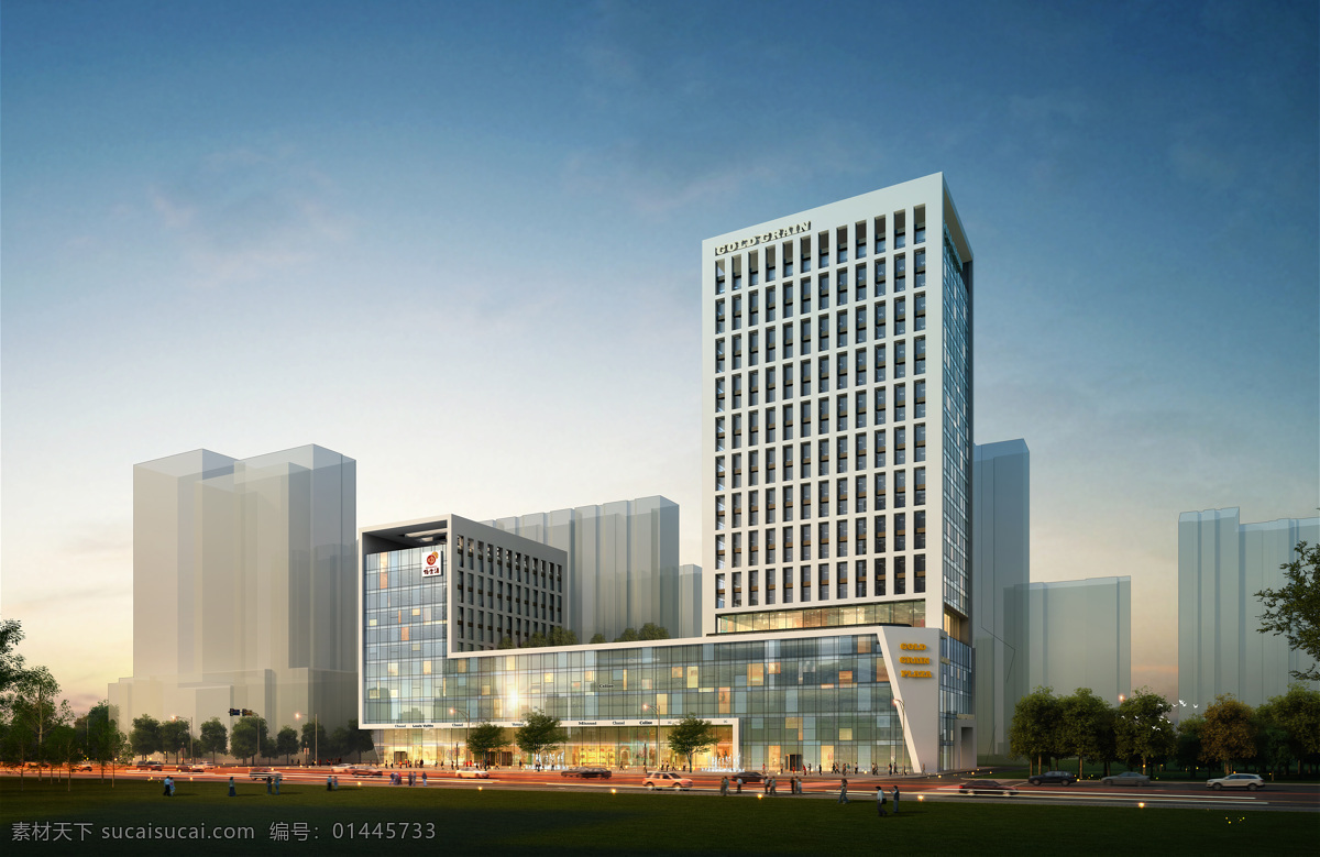 现代 办公楼 办公 环境设计 建筑设计 连续 商业 综合体 表皮 家居装饰素材