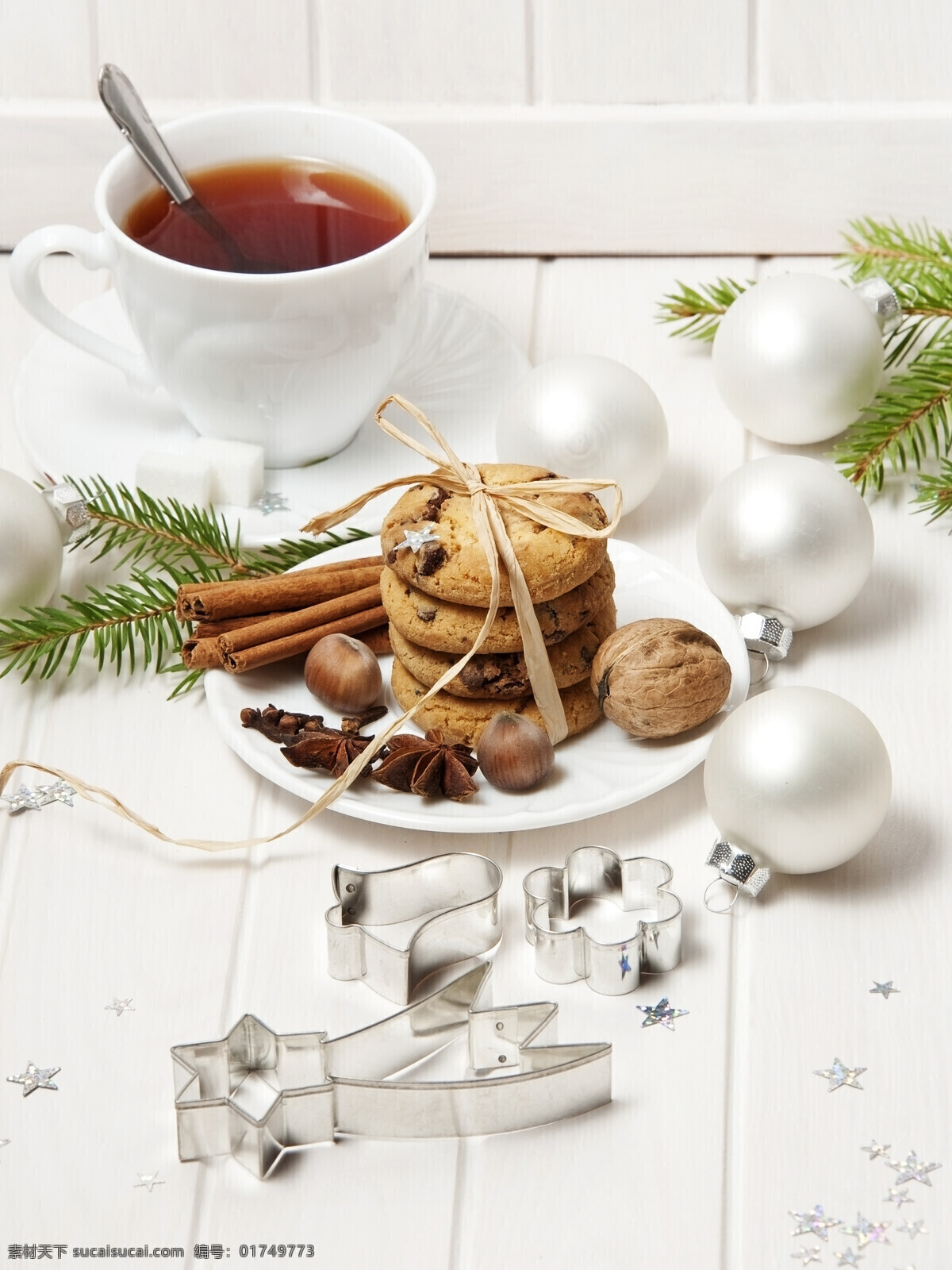 圣诞 饼干 圣诞球 咖啡 圣诞美食 圣诞饼干 栗子 香料 桂皮 核桃 其他类别 餐饮美食 白色