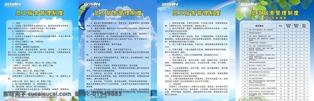 员工 宿舍 管理制度 违纪 扣分 楼长 展板模板