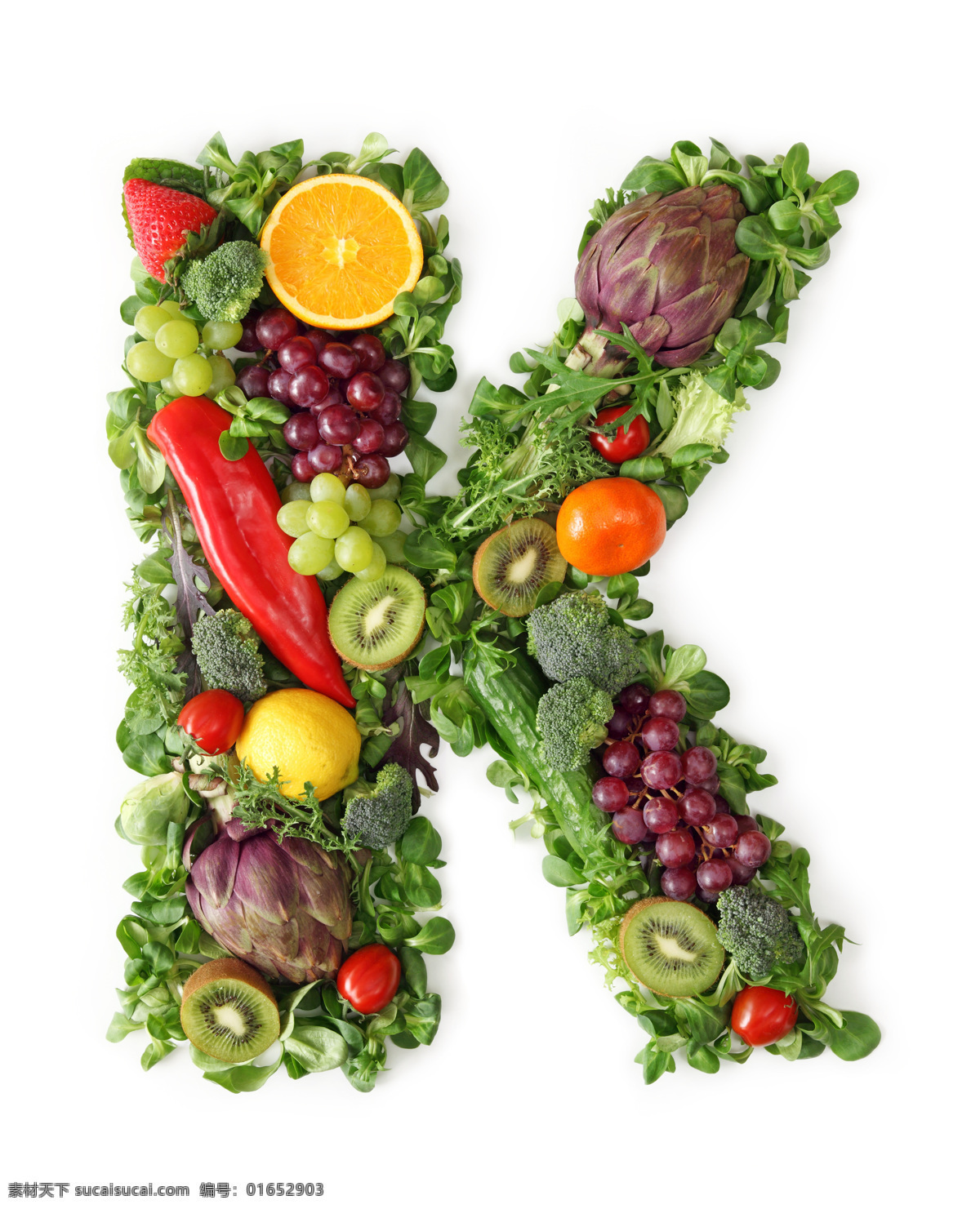 蔬菜水果 组成 字母 k 辣椒 葡萄 橙子 蔬菜 水果 食物 食材 书画文字 文化艺术 白色