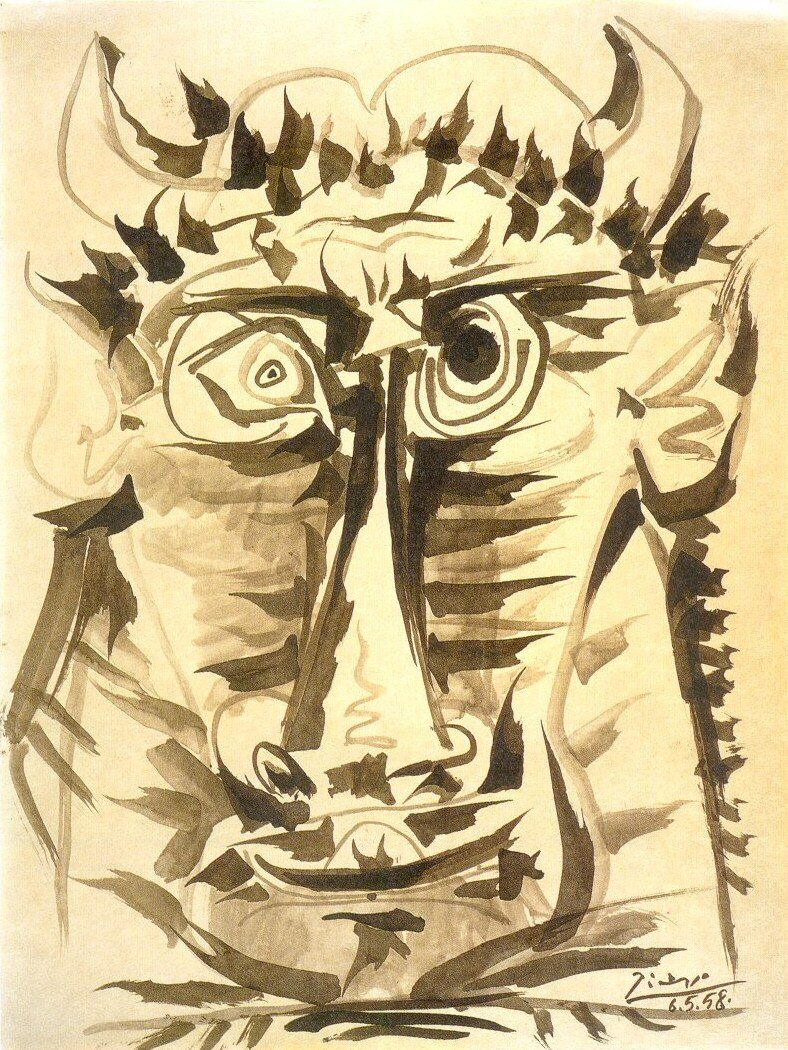 minotaure 西班牙 画家 巴勃罗 毕加索 抽象 油画 人物 人体 装饰画 de t鍧眅 1958 装饰素材