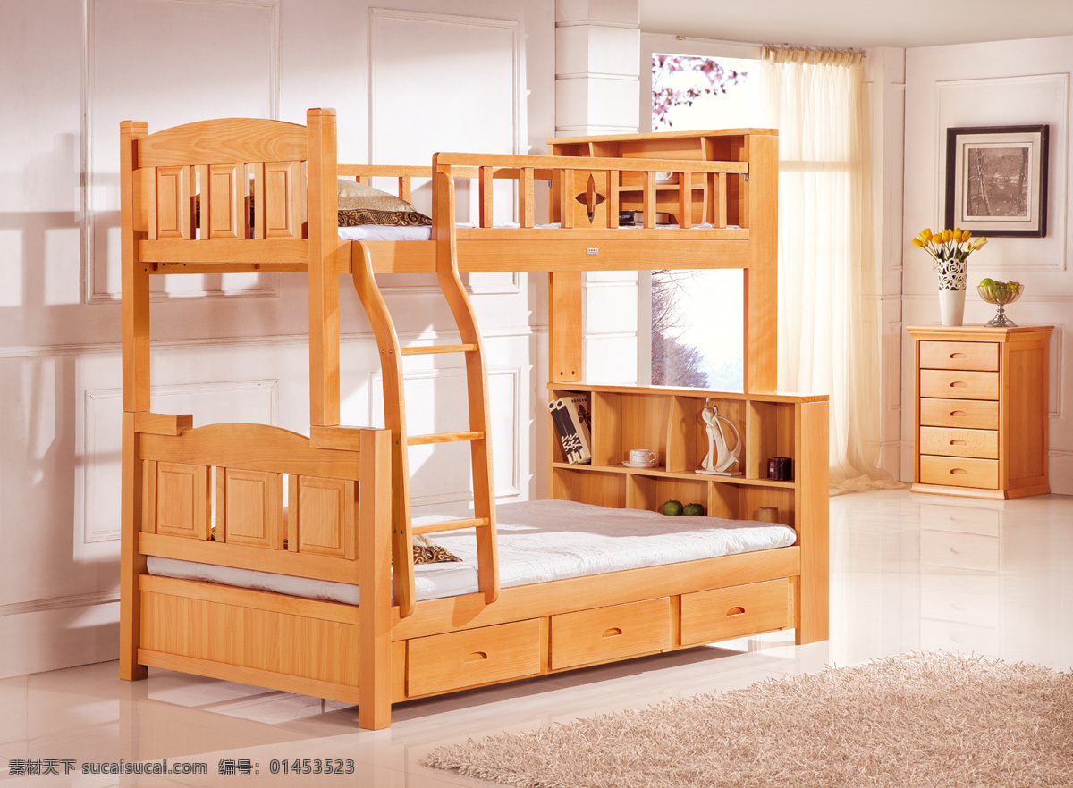 实木 儿童 床 地毯 挂画 实木儿童床 背景 家居装饰素材 室内设计