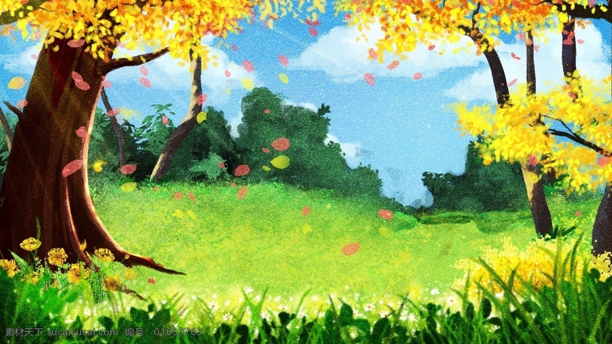 清新 春季 户外 春游 背景 春天 花园 草地 春游背景 广告背景 彩绘背景 特邀背景 促销背景 背景展板图 背景图