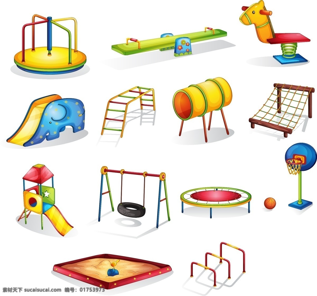 儿童游乐 设施 游乐设施 儿童玩具 游乐场 篮球框 蹦蹦床 矢量 高清图片