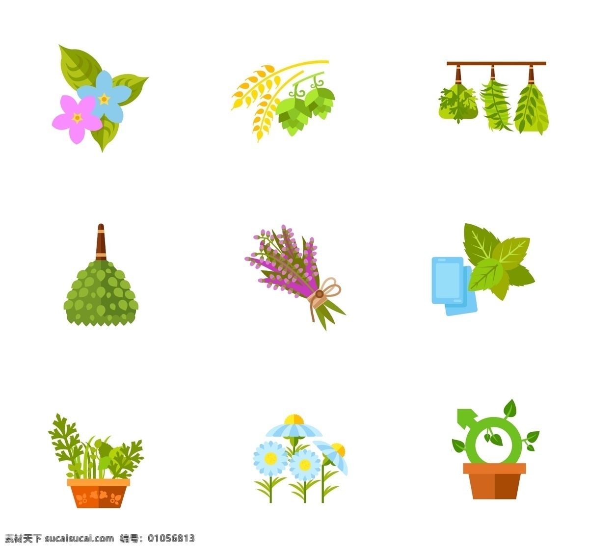 植物 花卉 图标 集 夏季 树叶 自然 美容 水疗 网页 花园 图形 标志 紫色 平板 医药 应用