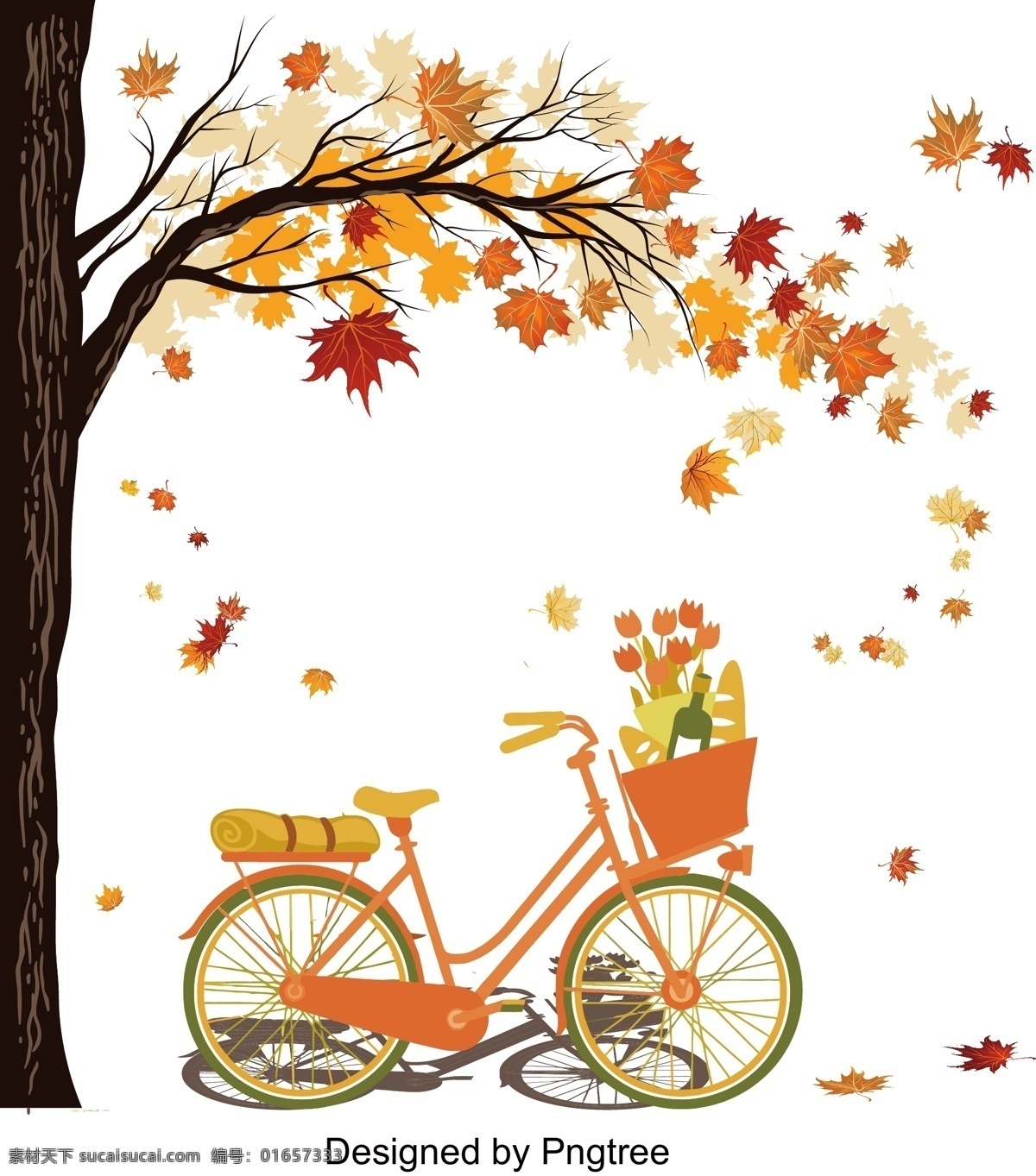 秋季 骑 行 树下 自行车 旅行 材料 秋天 骑马 旅游 落叶 季节 面包 红酒
