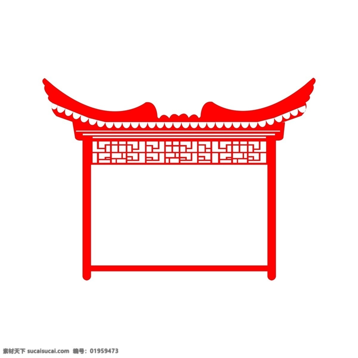 中国 风 建筑 红色 剪纸 矢量 凉亭 边框 中国风 亭子 矢量建筑 矢量边框