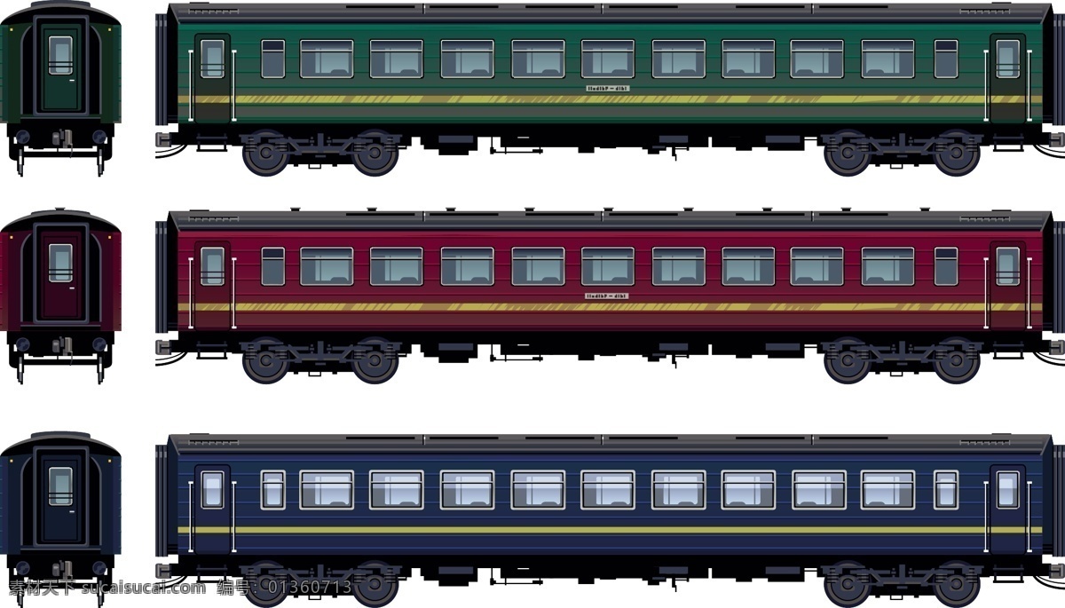 火车 车厢 矢量 车轮 车头 红色 卡通 绿色 火车车厢 条状 矢量图 其他矢量图
