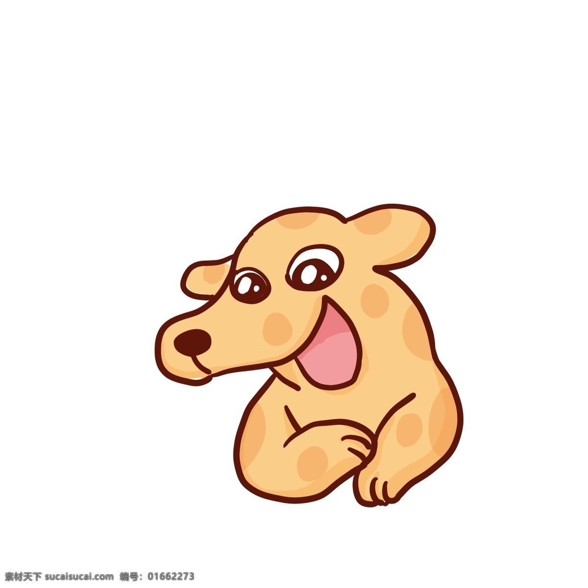 手绘 只 小狗 漫画 人物 卡通 插画 动物 萌宠 狗狗